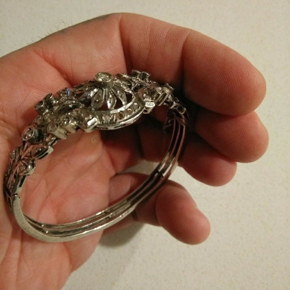 Victorian Silver Bracelet w Diamonds - Picture 4 of 4